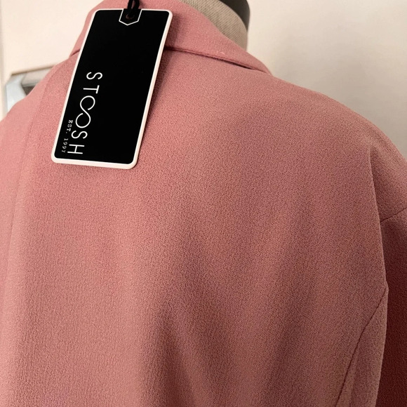 New With Tags Women’s midi length blazer solid mauve pink XL business casual - Picture 4 of 8